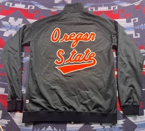 Vintage 80s Oregon State Beavers Jacket Mens L Black Orange Varsity Athlet Russell - Bild 1 von 17