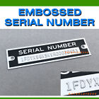 SERIAL NUMBER DATA TAG EMBOSSED PLATE HOT ROD CHEVROLET FORD STAMPED