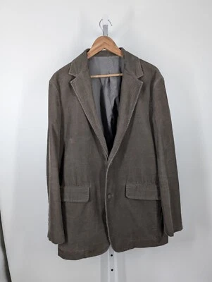 Chaqueta Blazer J Crew Otoño 2004 Y2K De Colección Gris Algodón Pana Rayas M 42 Foto 1 de 4