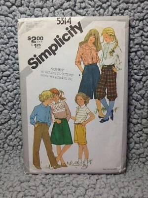 Simplicity Pattern #5314 - Girl's Leg Pants, Knickers Bermudas, Culottes & Skirt - Image 1 of 4