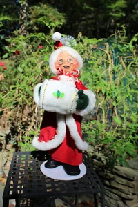 Figura de Navidad vintage 2007 Annalee 15" Peppermint señora Santa Claus - Imagen 1 de 3