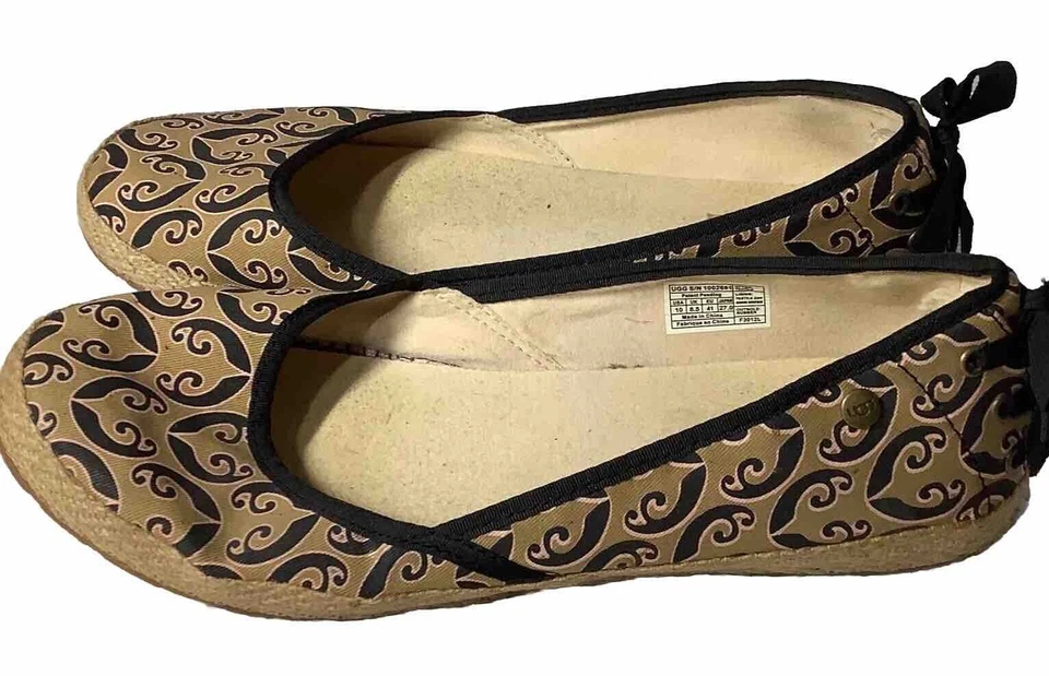 UGG�� Talla 10 Marrón Azul Rosa Indah Marrakech Zapatos Alpargata Lona Plana 1002691 Foto 1 de 4