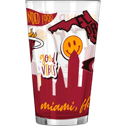 Miami Heat 16oz. Native Pint Glass Cover