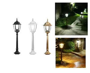 LAMPIONE DA GIARDINO CON PALO A TERRA 87CM LUCE E27 LANTERNA IN VETRO DA ESTERNO - Foto 1 di 10