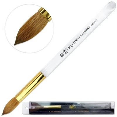 Fuji Raffinato 100% Puro Kolinsky Legato Unghie Spazzola W/Acrilico Trasparente - Immagine 1 di 4