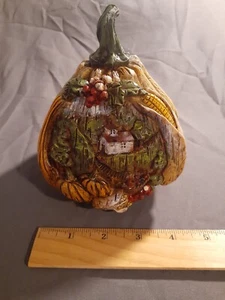 NEW Vintage Rare Halloween Pumpkin with house and scene Decoration USA SHIP - Picture 1 of 13