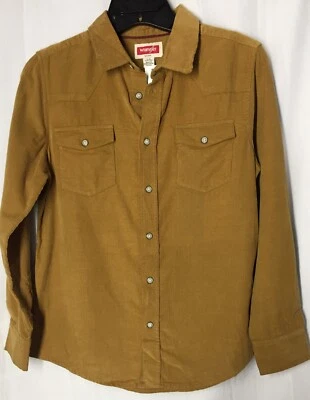 Boys Wrangler Larger 10-12 Shirt Yellow Button Up Long Sleeve Pockets - Image 1 of 4