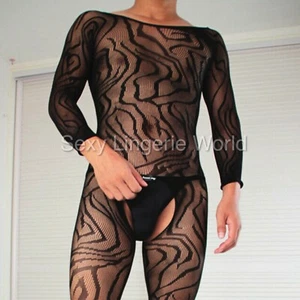 Males Body stockings Sexy Underwear Full Bodysuit Overall Lace Tights Top Outfit - Bild 1 von 74