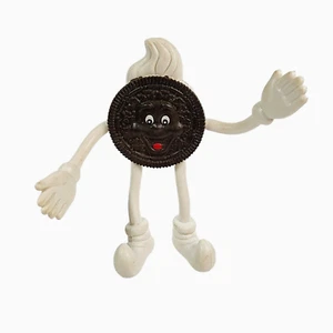 Nabisco OREO Cookie Character Man Bendable - Hug Rubber Toy Figure Vintage 4.5"  - Picture 1 of 5