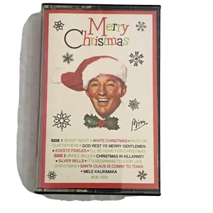 BING CROSBY Merry Christmas CASSETTE TAPE (1984) Silent Night, Mele Kalikimaka - Picture 1 of 6