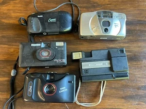 Lot Of 5 Vintage 35mm Cameras Kodak Cannon Untested - Picture 1 of 13