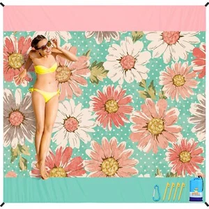 Beach Blanket Sandproof Waterproof 78''×81'' 1-4 Adults Compact Lightweight O... - Picture 1 of 8