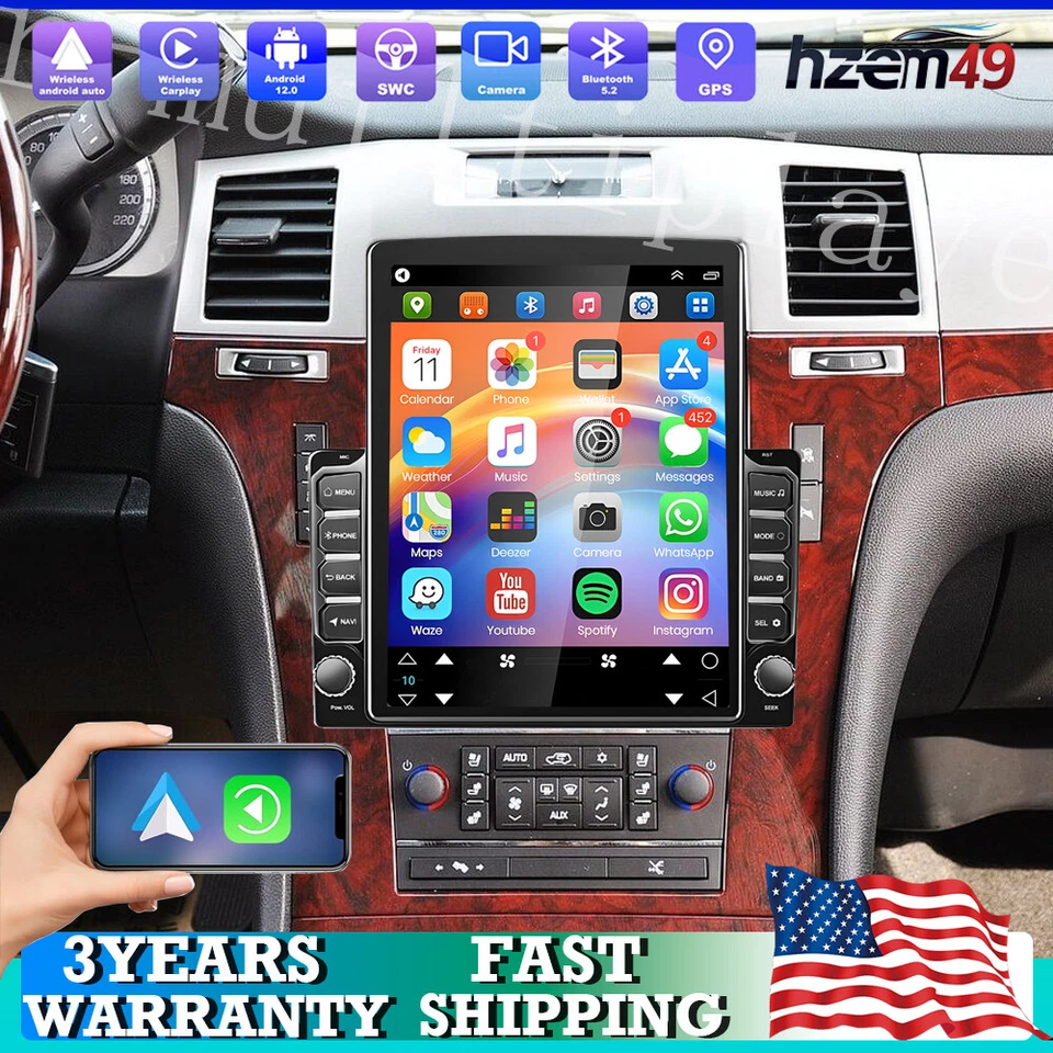 9.7'' CarPlay For Cadillac Escalade ESV 2003-2006 Car Stereo Radio GPS Android13 - Image 1 of 4
