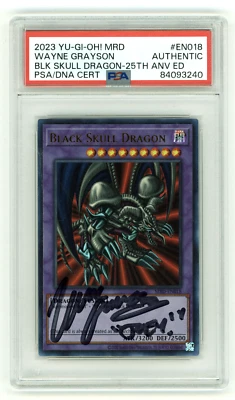 PSA Signed Wayne Grayson Yu-Gi-Oh! Black Skull Dragon MRD-EN018 Ultra Rare 25th - Image 1 of 2
