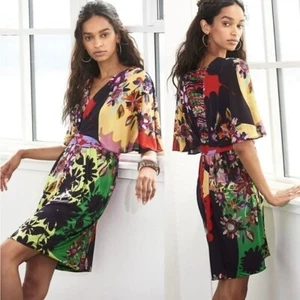 Neu mit Etikett!! Anthropologie RANNA GILL Sabatina Kleid Blumen Strick Kimono bunt Small - Bild 1 von 16