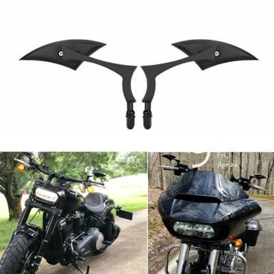 Motorcycle Black Blade Rearview Mirrors for Harley Davidson Dyna Super Glide FXD Foto 1 de 4