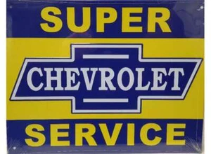 CHEVROLET Super Service - sheet metal sign approx. 28x20 cm *** NEW - Picture 1 of 3