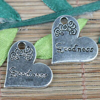 14pcs tibetan silver color square-shaped hearts pattern beads EF0412