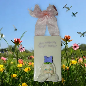 Snowbabies Department 56 Flutters and Flowers Plaque Ornament Butterfly With Box - Picture 1 of 5