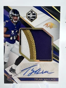 TYLAN WALLACE 2021 PANINI LIMITED RAVENS ROOKIE 3-COLOR PATCH AUTO 73/75 BF3590 - Picture 1 of 8