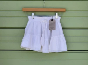 ZARA Girl White Cotton Skirt Asymmetric Elastic Waistband SIZE 5 6 YEARS #6922A - Picture 1 of 12