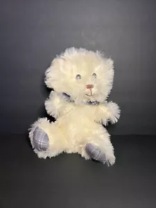 Oso de peluche Greenbrier International color crema con pies a cuadros y lazo 8,5" - Imagen 1 de 7