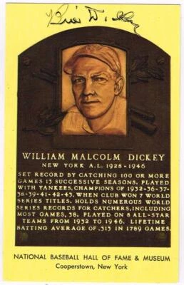 017, Original Autograph PSA/DNA of Bill Dickey on a HOF Plaque Postcard - Image 1 of 3