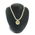 QVC Nolan Miller White Flower Enhancer & Simulated Pearl Necklace