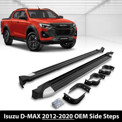 FOR ISUZU D-MAX DOUBLE CAB OEM STYLE RUNNING BOARDS SIDE STEPS - PAIR  2012-2020 - Image 1 of 4