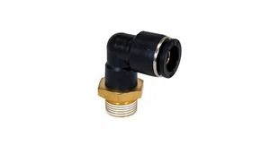 3/8" Male BSPT to 1/2" Push to Connect Elbow Fitting - Accepts 1/2" Air Line - Picture 1 of 2