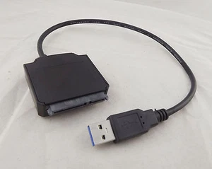 USB 3.0 Male To SATA 22 Pin 2.5" 3.5" HDD Hard Drive Disk Laptop Adapter Cable - Picture 1 of 6