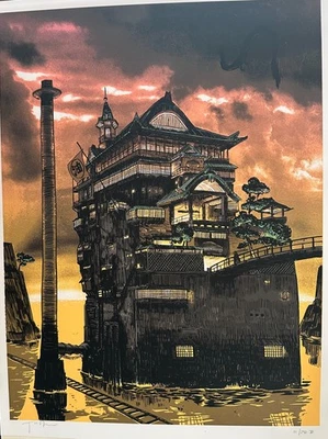 SPIRITED AWAY - BATHHOUSE - Miyazaki  Ghibli Silk Screen Print Signed Tim Doyle - Image 1 of 3