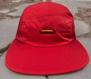Supreme - 6 Panel Clear Patch Camp Red Cap FW18 2018 Rare Box Logo Strapback EUC - Picture 1 of 6
