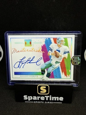 2021 Panini Impeccable Troy Aikman Masterstrokes Holo Silver Auto #19/25 Cowboys - Image 1 of 3