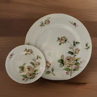 Lynmore Fine China Japan GOLDEN ROSE Dinner Plate Charger (1) 10” &Saucer 5” (1) - Image 1 of 4