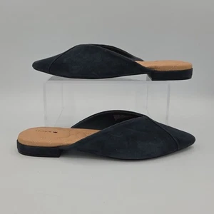 Birdies The Swan Mule Size 8.5 Womens Pointed Toe Suede Blue Flats Loafers EUC - Picture 1 of 8