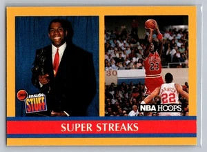 1989-90 NBA Hoops Inside Stuff Super Streaks Johnson & Jordan #385 - Picture 1 of 2