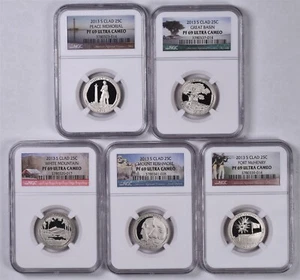 2013-S Clad ATB National Parks 5 Coins Set - NGC PF69 ULTRA CAMEO - Picture 1 of 2