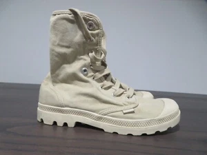 Palladium Baggy Boots Womens 11 92353-238-M Beige Lace Up Combat High - Picture 1 of 8