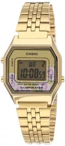 Casio Unisex LA680WGA-4C Digital Wristwatch, Stainless Steel Band, Gold - Picture 1 of 7