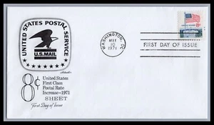 US FDC # 1338F 8c Flag Over Whitehouse Artmaster 1971, 9e562 - Picture 1 of 1