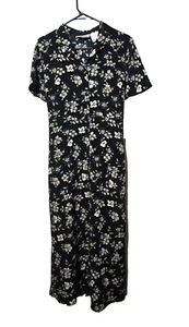 Vintage Kathie Lee Maxi Dress 10 Womens Floral 90s Style Button Up Short Sleeve - Picture 1 of 15
