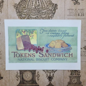 Tokens Sandwich National Biscuit Company 1920s Advertisement Repro Postcard - Picture 1 of 3