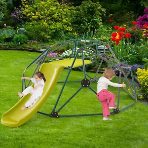 8' Kletterkuppel mit Rutsche Outdoor Kinder Dschungel Gym Kuppel Kletterer Spielset - Bild 1 von 7