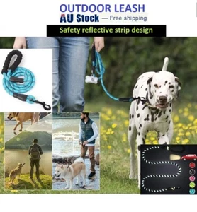 Nylon Training Dog Leash Heavy Duty Pet Products Strong Rope Recall Reflective - Picture 1 of 22