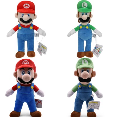 超级马里奥兄弟柔软毛绒娃娃马里奥路易吉填充玩具生日圣诞节孩子礼物 — 第 1/4 张图片