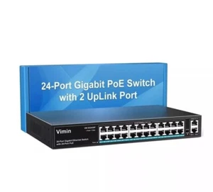 VIMIN 24 Port Gigabit PoE Switch with 2 Uplink Gigabit Ports, 26 Port Unmanag... - Picture 1 of 9