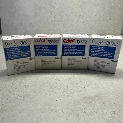 4PK Elite For HP 61XL Ink Cartridge 2-Black & 2-Color ENVY 4500 4501 4505 5530 - Image 1 of 4