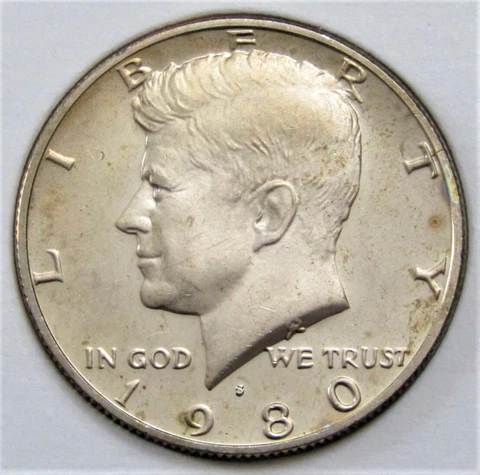 1980 S US Kennedy Half Dollar 50 Cents Proof Coin Cover