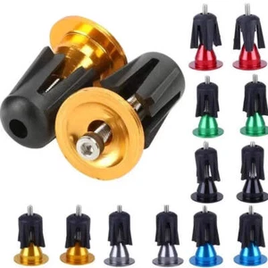 Bike Handlebar End Plugs Aluminum Alloy Mountain Road Bicycle Handlebar End Cap - Picture 1 of 23